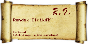 Rendek Ildikó névjegykártya